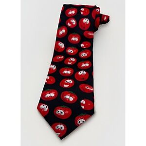 EAGLES WINGS TIE 58" Men's Veggie Tales Black & Red Bob the Tomato Big Idea 90s